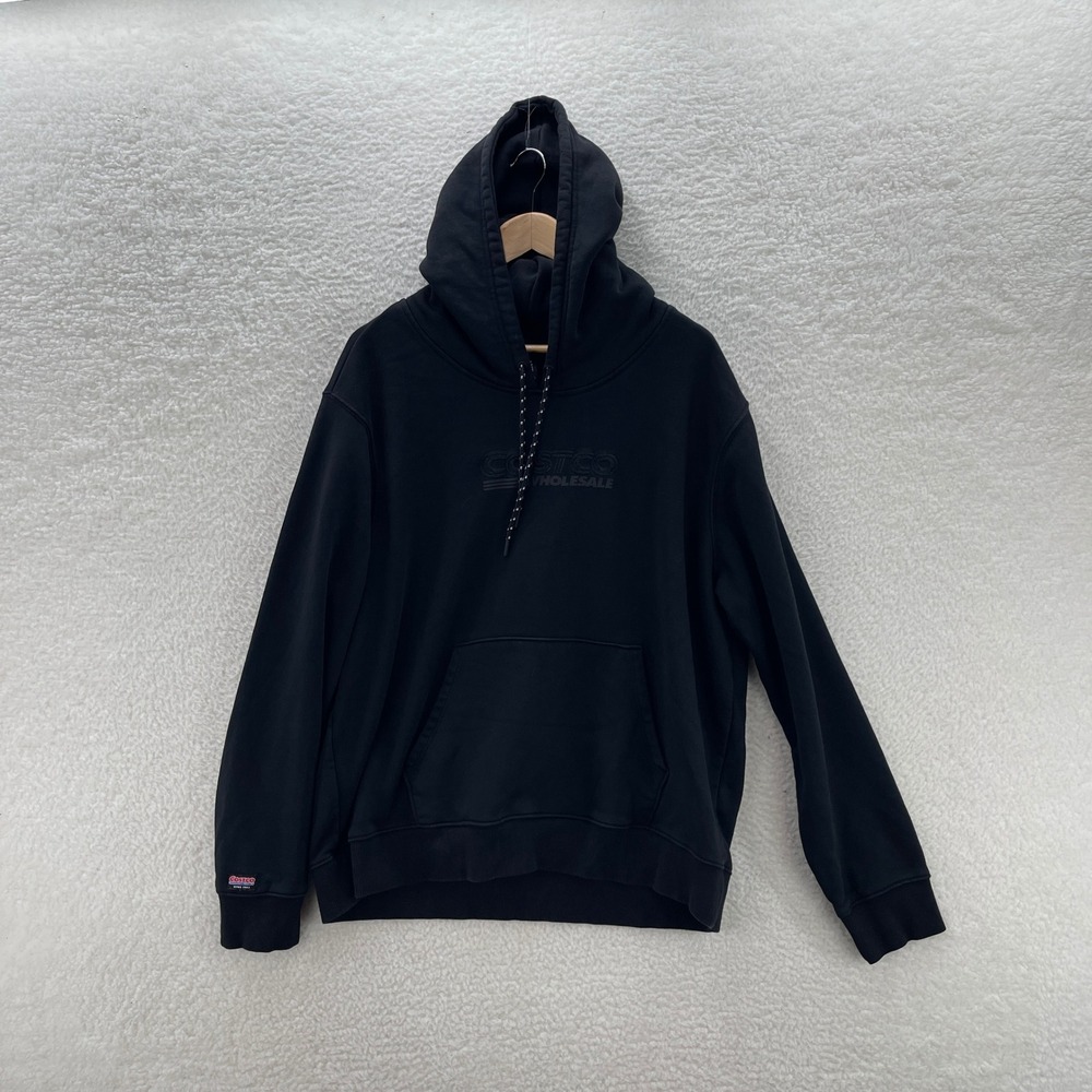 Costco Hoodie Men's XL Black Pullover Sweater Sweatshirt Embroidered Grocery